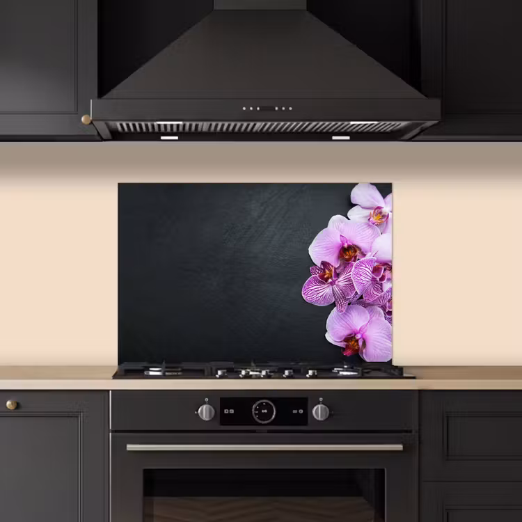 Spatscherm keuken - Orchidee - Bloemen - Roze - Flora — 2