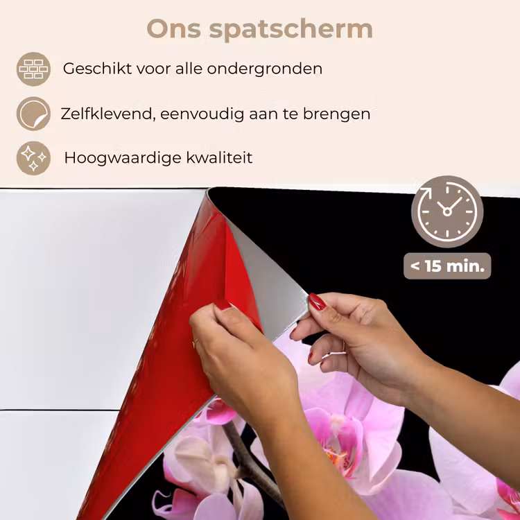 Spatscherm keuken - Orchidee - Bloemen - Roze - Flora — 4