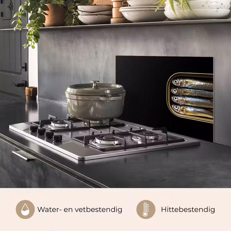 Spatscherm keuken - Sardines - Blik - Zwart - Vissen — 7