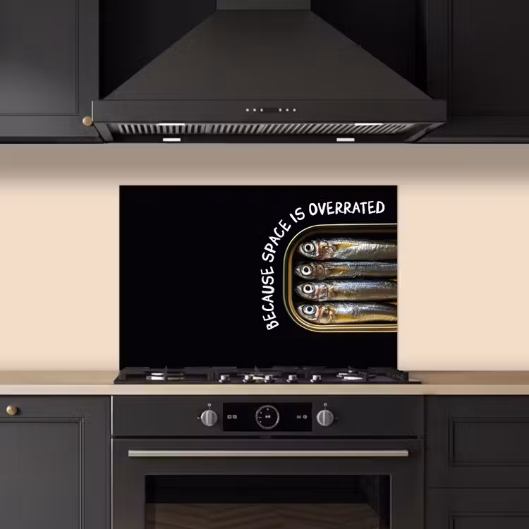 Spatscherm keuken - Sardines - Tekst - Vis - Blik — 2