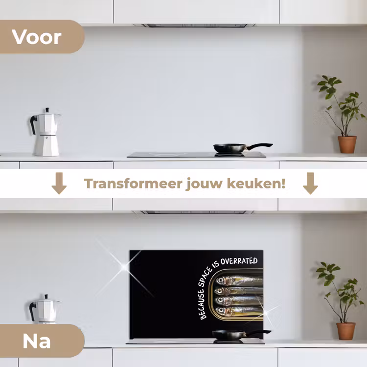 Spatscherm keuken - Sardines - Tekst - Vis - Blik — 3