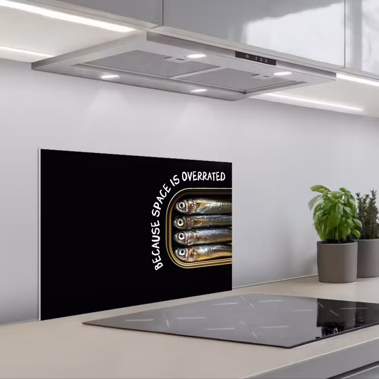 Spatscherm keuken - Sardines - Tekst - Vis - Blik — 5