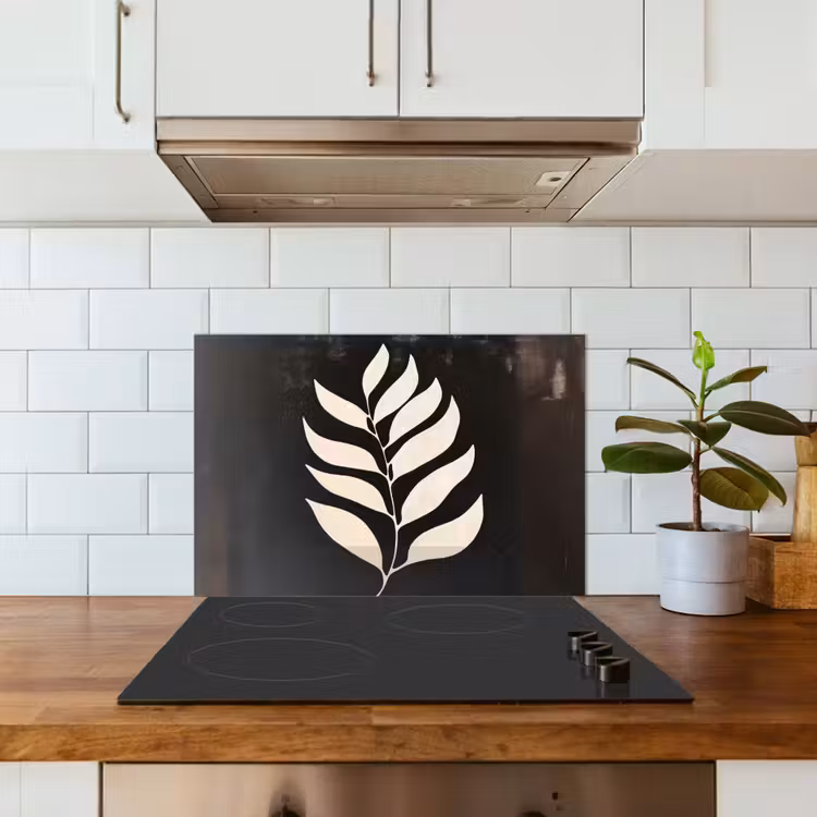 Spatscherm keuken - Blad - Wit - Minimalistisch — 6