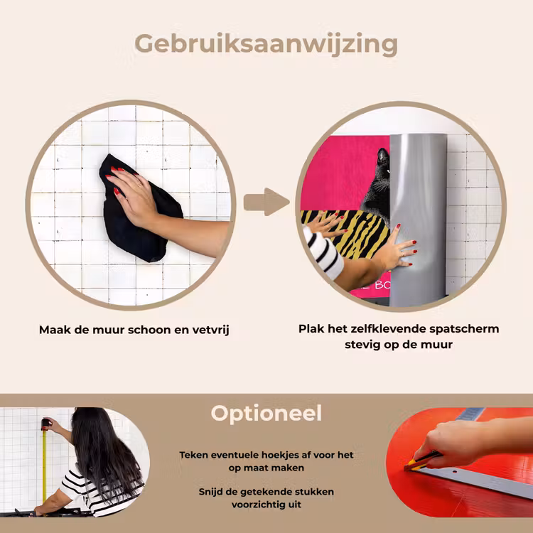 Spatscherm keuken - Kat - Baas - Roze - Tijgerprint — 8