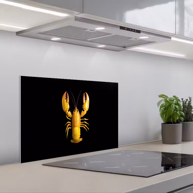 Spatscherm keuken - Kreeft - Geel - Stippen - Effen — 5