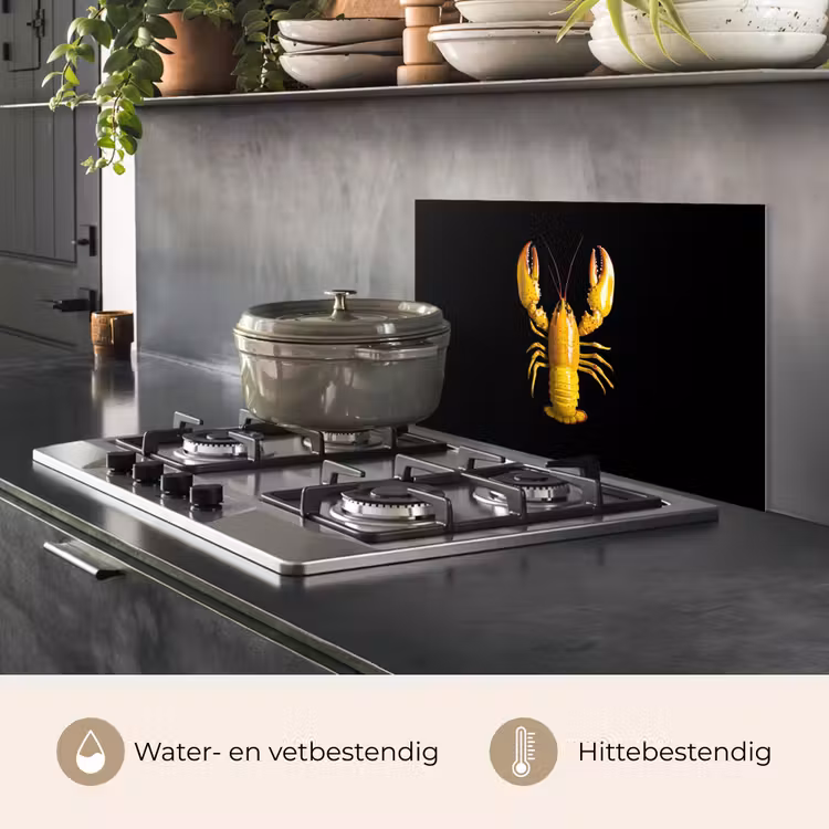 Spatscherm keuken - Kreeft - Geel - Stippen - Effen — 7