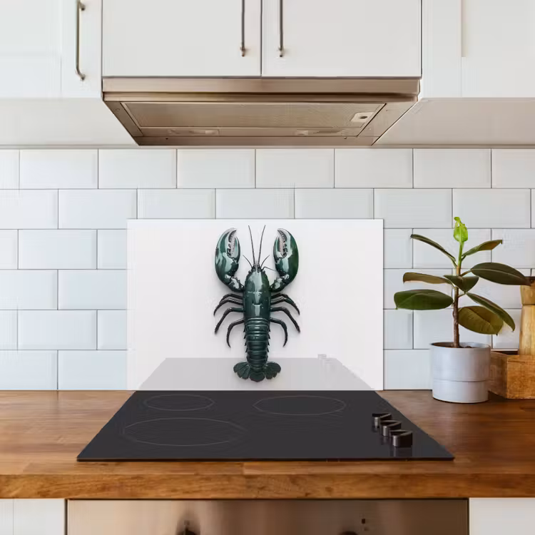 Spatscherm keuken - Kreeft - Glossier - Groen - Wit — 6