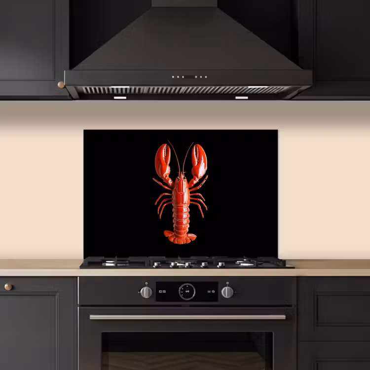 Spatscherm keuken - Kreeft - Glossier Rood - Zwart — 2