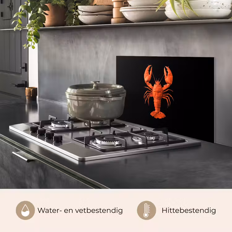 Spatscherm keuken - Kreeft - Papier - Origami papier - Rood — 7