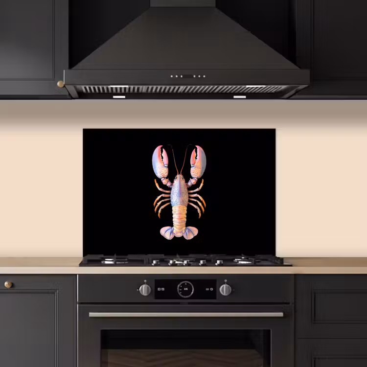 Spatscherm keuken - Kreeft - Roze - Zacht - Zwart — 2