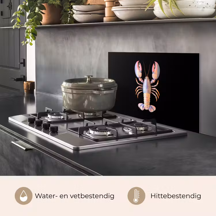 Spatscherm keuken - Kreeft - Roze - Zacht - Zwart — 7