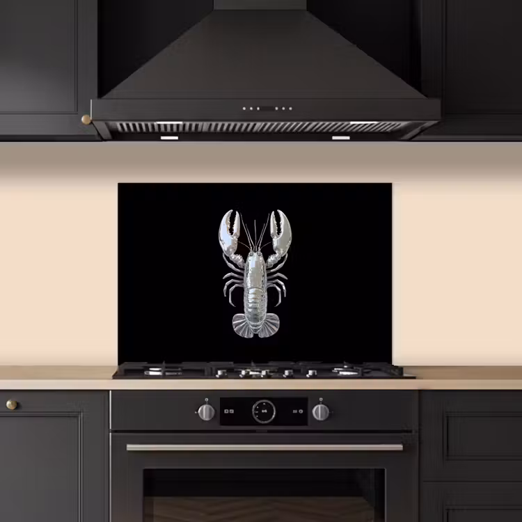 Spatscherm keuken - Kreeft - Zilver - Metallic - Luxe — 2
