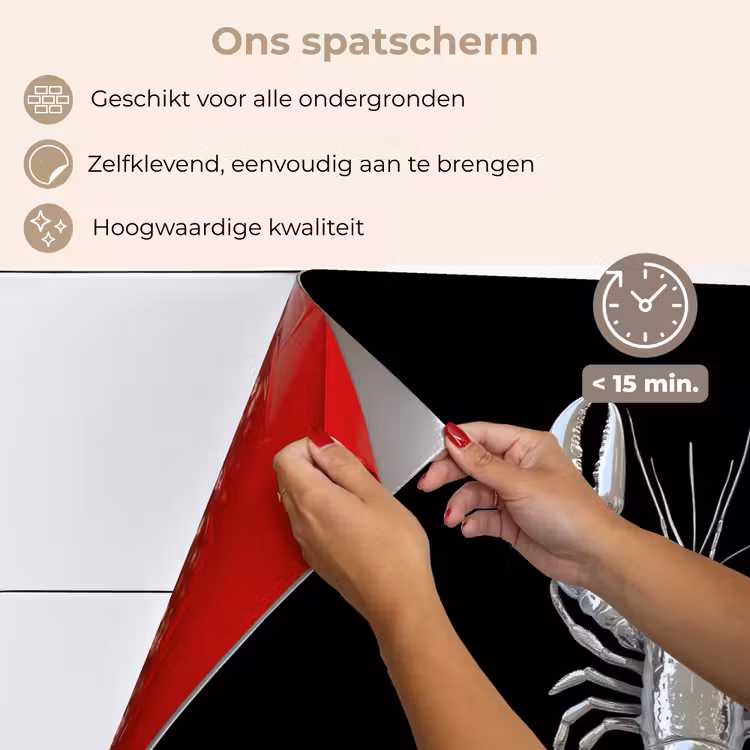 Spatscherm keuken - Kreeft - Zilver - Metallic - Luxe — 4