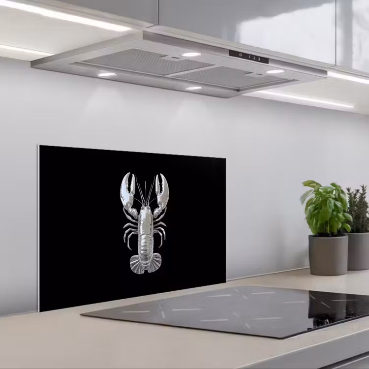 Spatscherm keuken - Kreeft - Zilver - Metallic - Luxe — 5