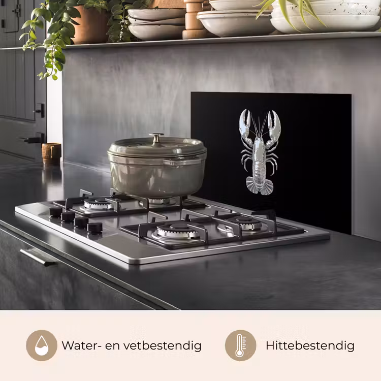 Spatscherm keuken - Kreeft - Zilver - Metallic - Luxe — 7