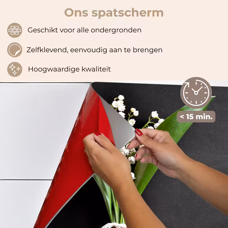 Spatscherm keuken - Lelietjes van dalen - Bloemen - Strik — 4