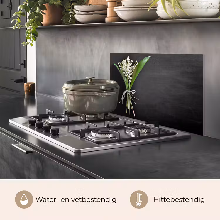 Spatscherm keuken - Lelietjes van dalen - Bloemen - Strik — 7