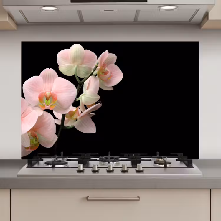 Spatscherm keuken - Orchidee - Bloemen - Roze - Stilleven - Flora — 1
