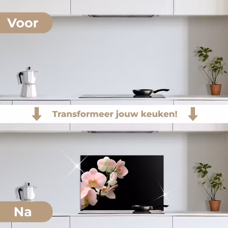 Spatscherm keuken - Orchidee - Bloemen - Roze - Stilleven - Flora — 3
