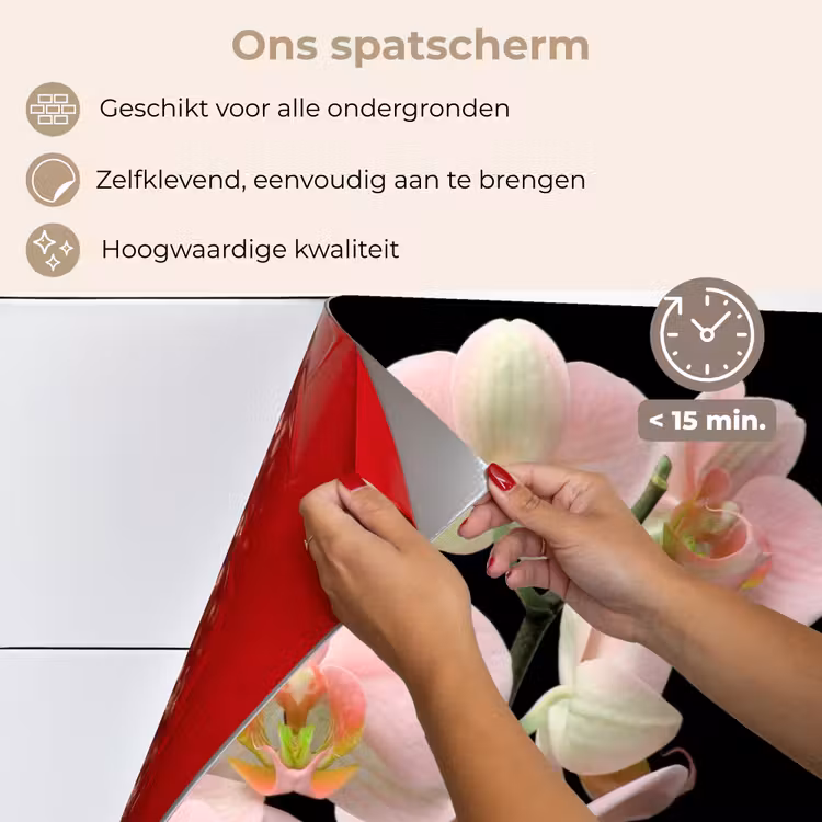 Spatscherm keuken - Orchidee - Bloemen - Roze - Stilleven - Flora — 4
