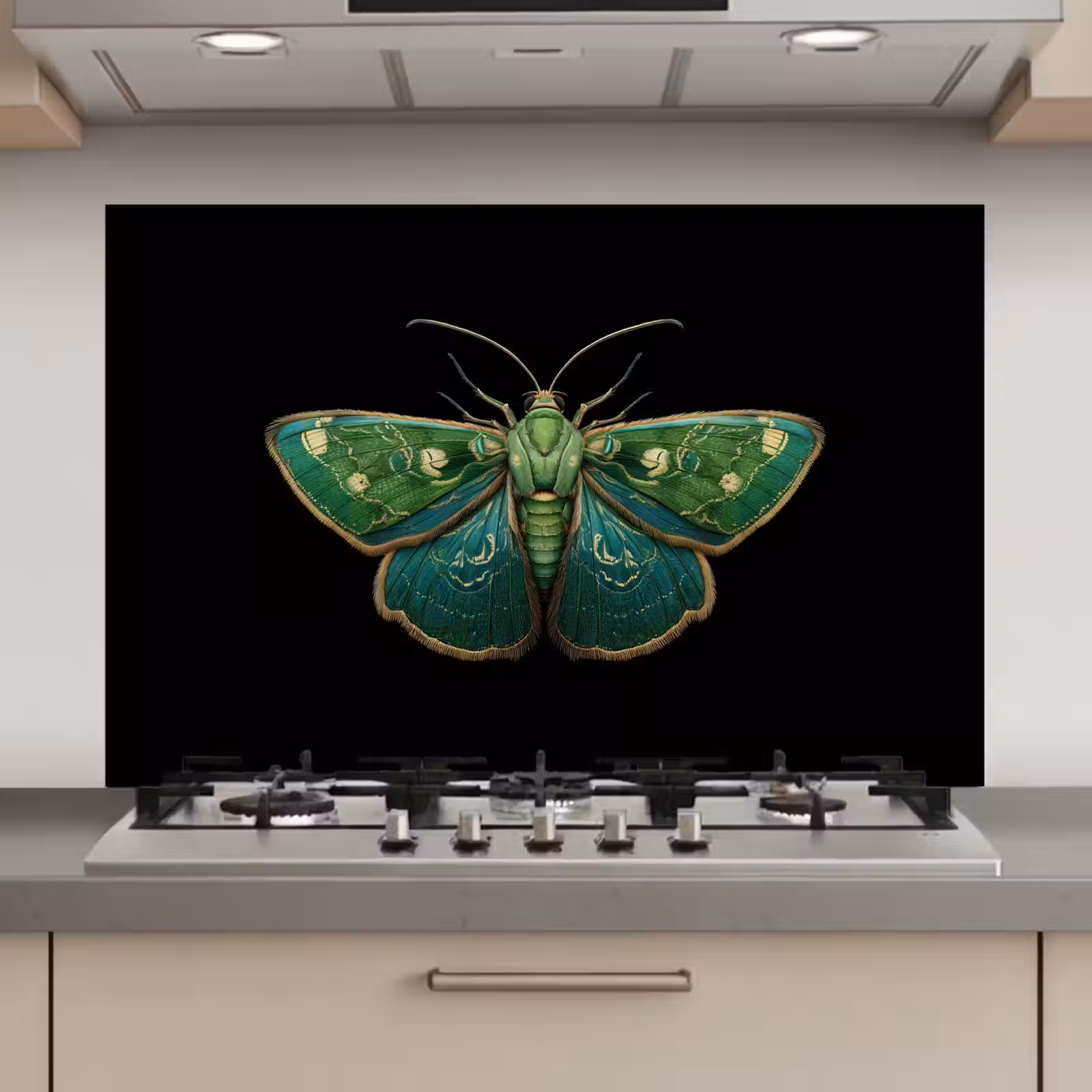 Spatscherm keuken - Mot - Levendig - Groen — 1