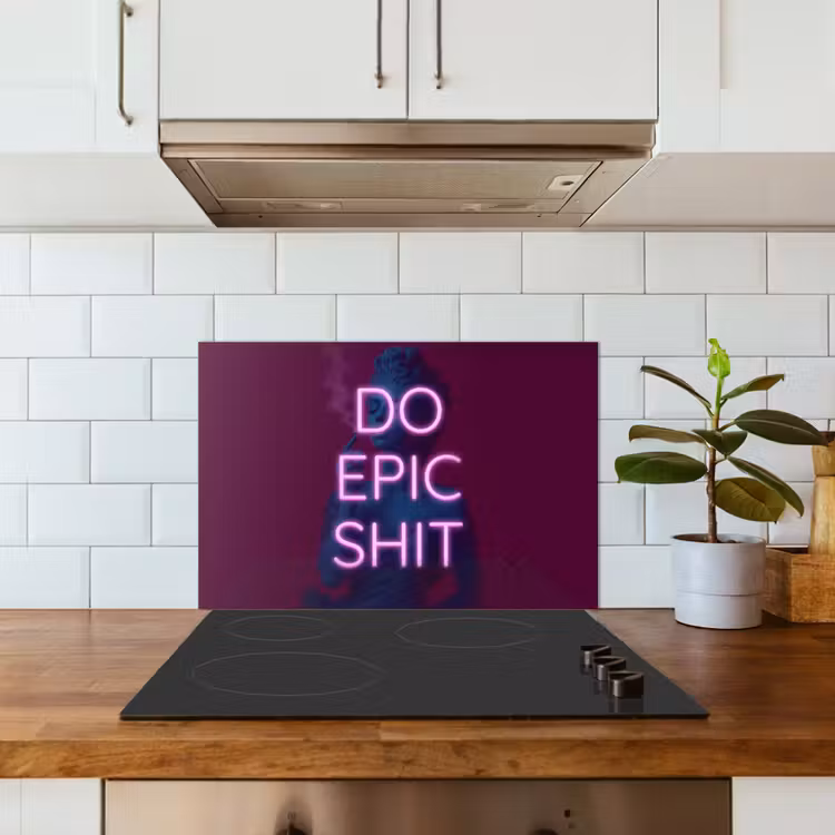 Spatscherm keuken - Buste - Neon - LED - Letters — 5