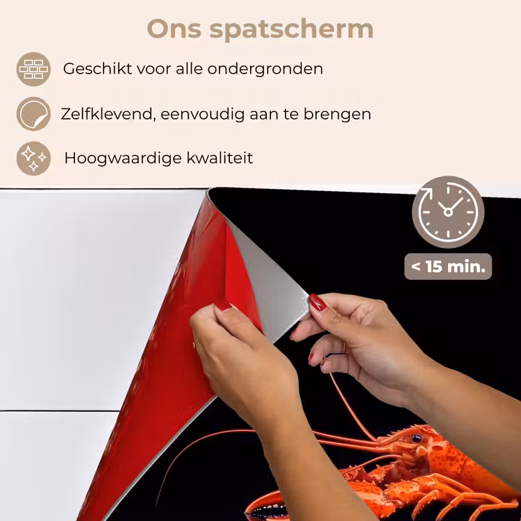 Spatscherm keuken - Kreeft - Oranje - Zwart - Opvallend — 4