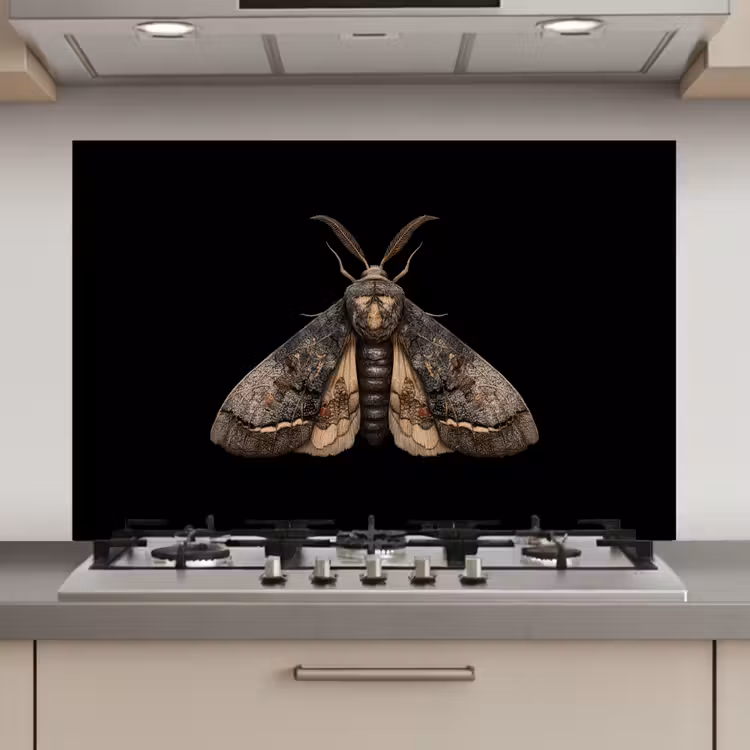 Spatscherm keuken - Mot - Bladachtig - Grijs — 1