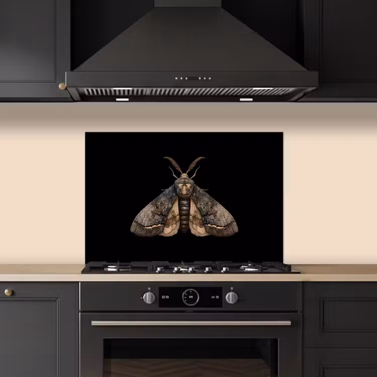 Spatscherm keuken - Mot - Bladachtig - Grijs — 2