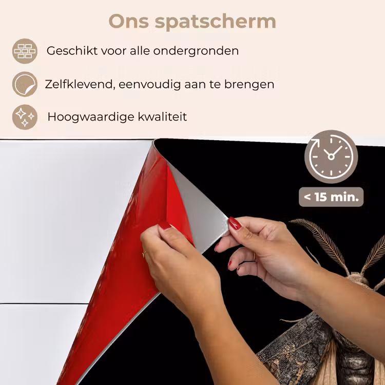Spatscherm keuken - Mot - Bladachtig - Grijs — 4