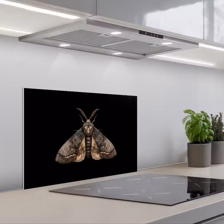 Spatscherm keuken - Mot - Bladachtig - Grijs — 5
