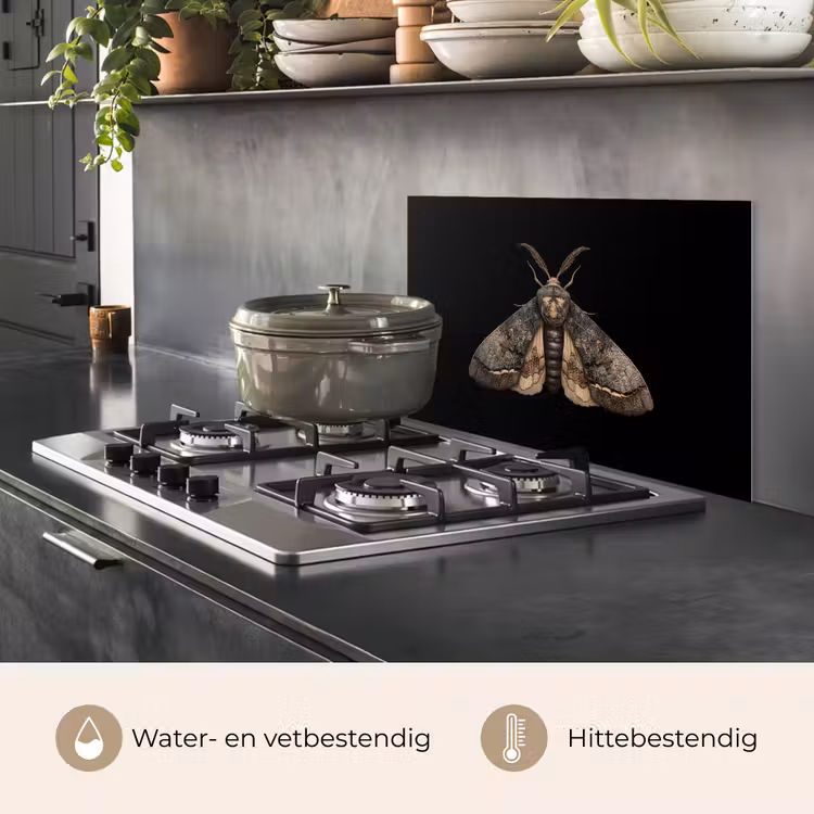 Spatscherm keuken - Mot - Bladachtig - Grijs — 7