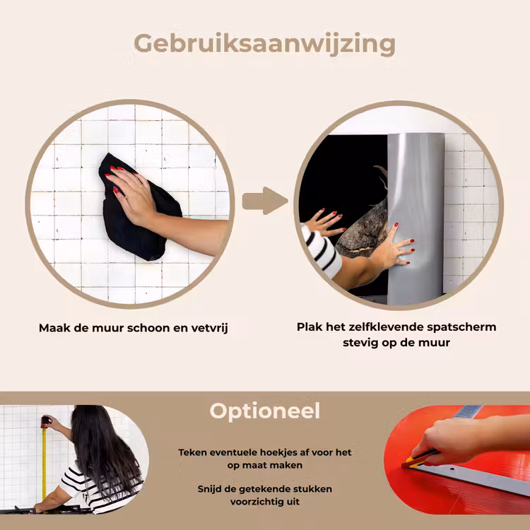 Spatscherm keuken - Mot - Bladachtig - Grijs — 8