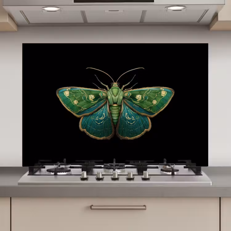 Spatscherm keuken - Mot - Levendig - Groen — 1