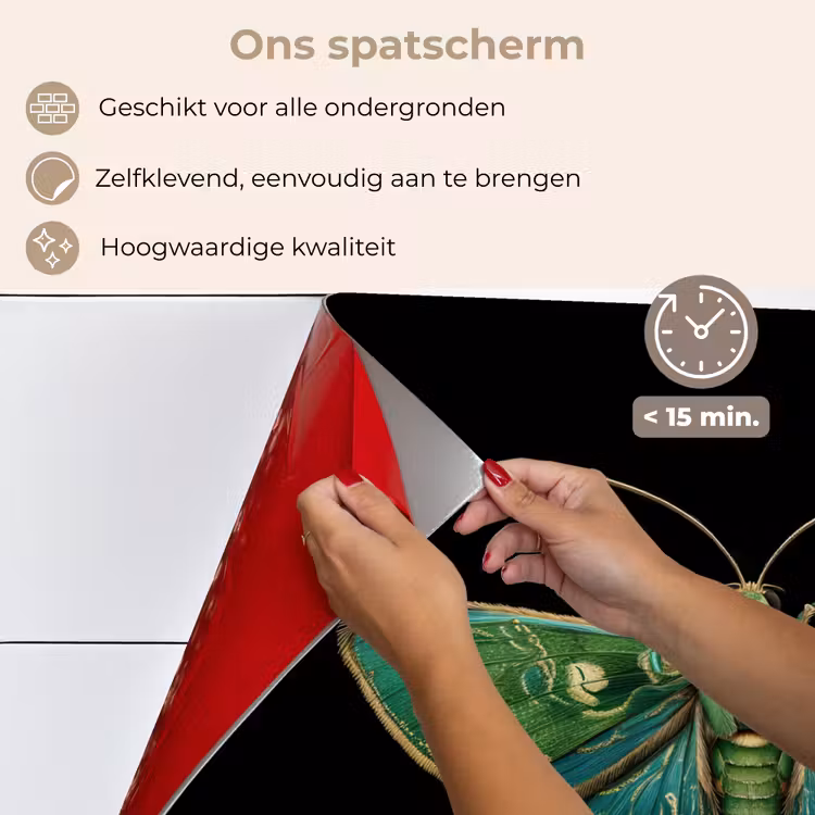 Spatscherm keuken - Mot - Levendig - Groen — 4