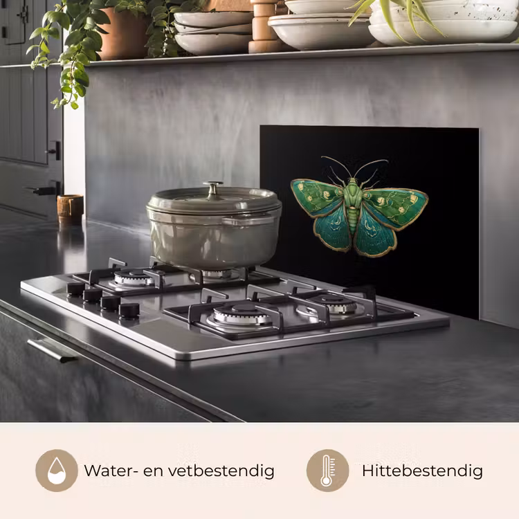 Spatscherm keuken - Mot - Levendig - Groen — 7