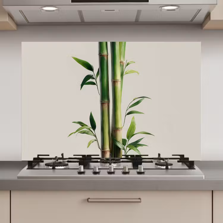 Spatscherm keuken - Bamboestengels - Sierlijk - Groen — 1