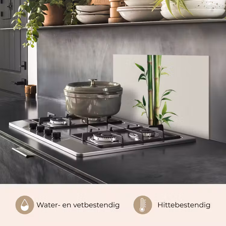 Spatscherm keuken - Bamboestengels - Sierlijk - Groen — 7