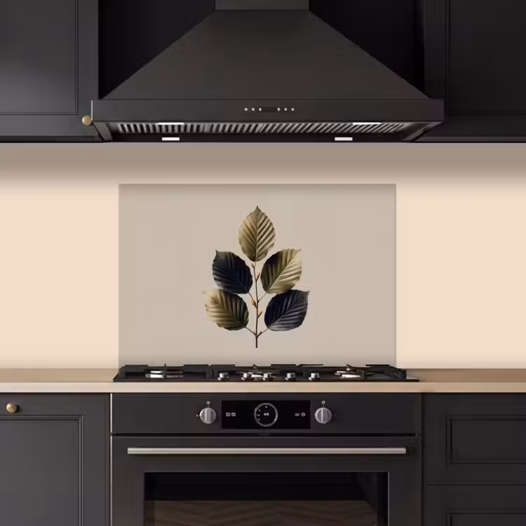 Spatscherm keuken - Beukenbladeren - Bruin - Groen - neutraal — 2