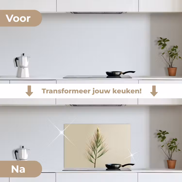 Spatscherm keuken - Dennentak - Naaldvormige bladeren - Lichtgroen — 3
