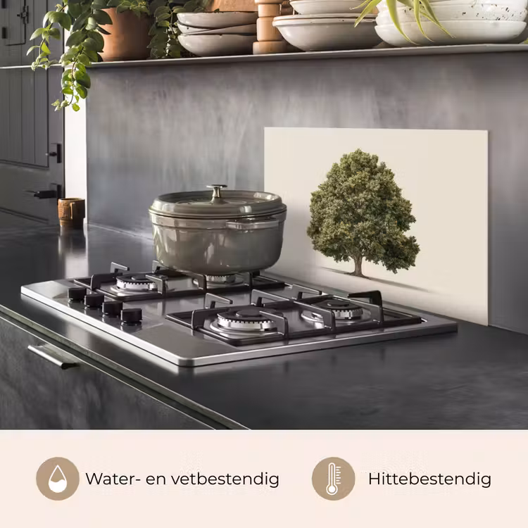 Spatscherm keuken - Eikenboom - Groen - Lichte achtergrond — 7