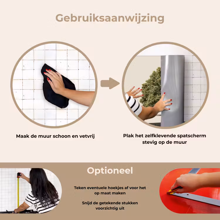 Spatscherm keuken - Eikenboom - Groen - Lichte achtergrond — 8