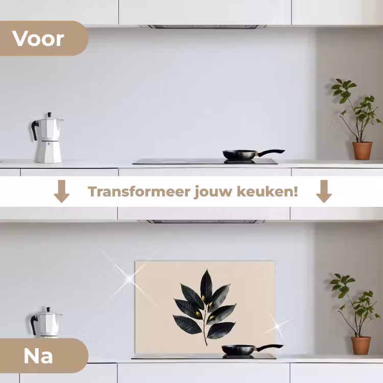 Spatscherm keuken - Laurierbladeren - Bloemknoppen - subtiel — 3