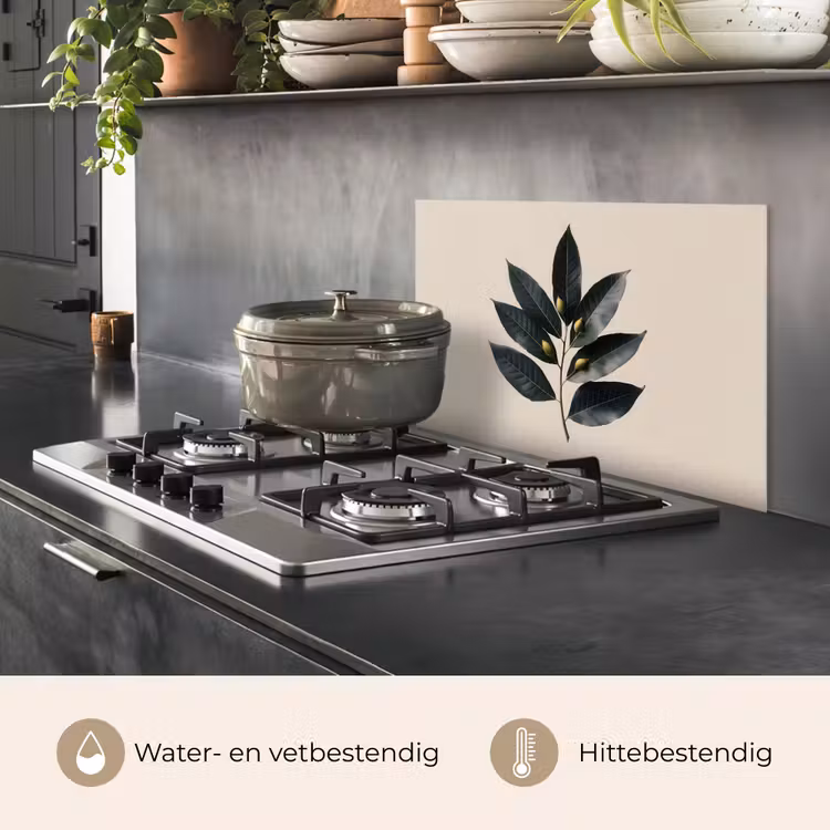 Spatscherm keuken - Laurierbladeren - Bloemknoppen - subtiel — 7