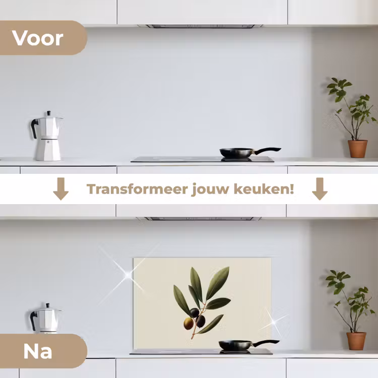 Spatscherm keuken - Olijftak - Donkergroen - Olijven — 3