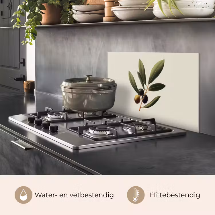 Spatscherm keuken - Olijftak - Donkergroen - Olijven — 7