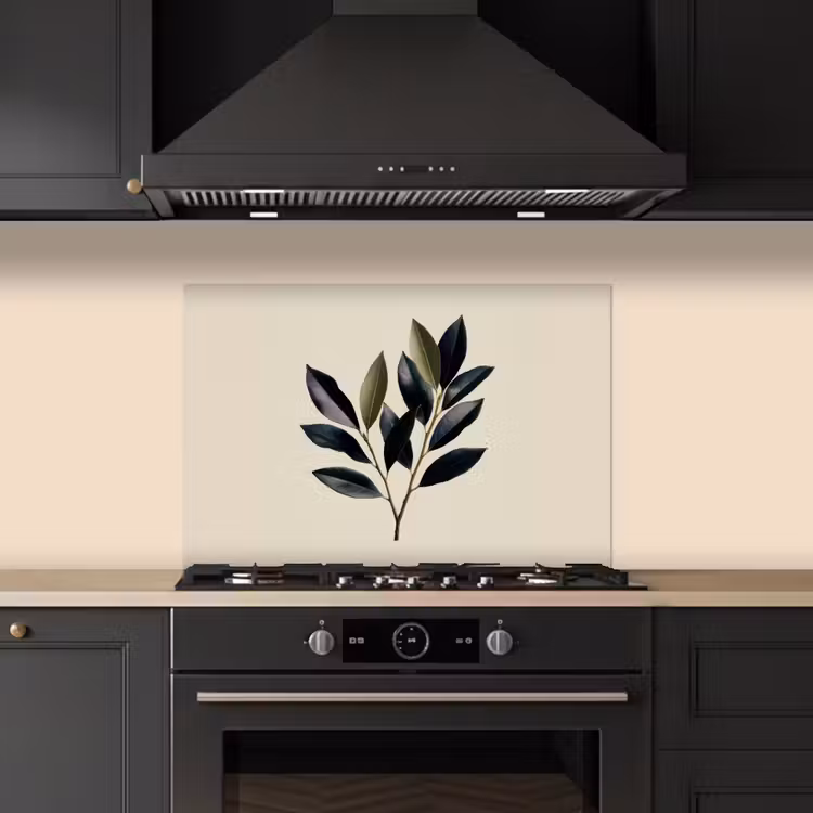 Spatscherm keuken - Ovaal - Olijfgroen - Simpel — 2