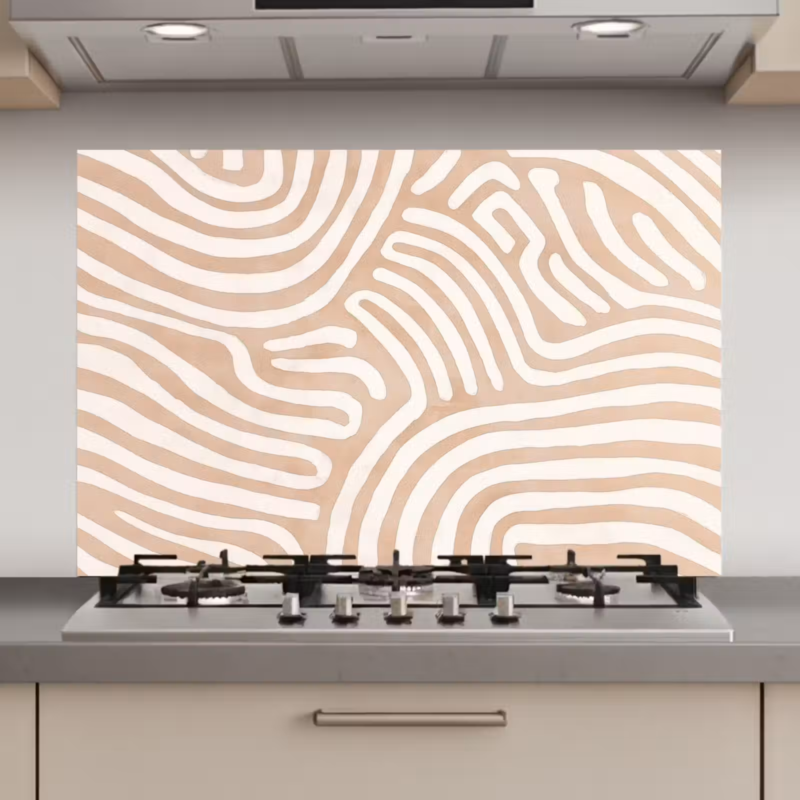 Spatscherm keuken - Beige - Aardspatroon — 1