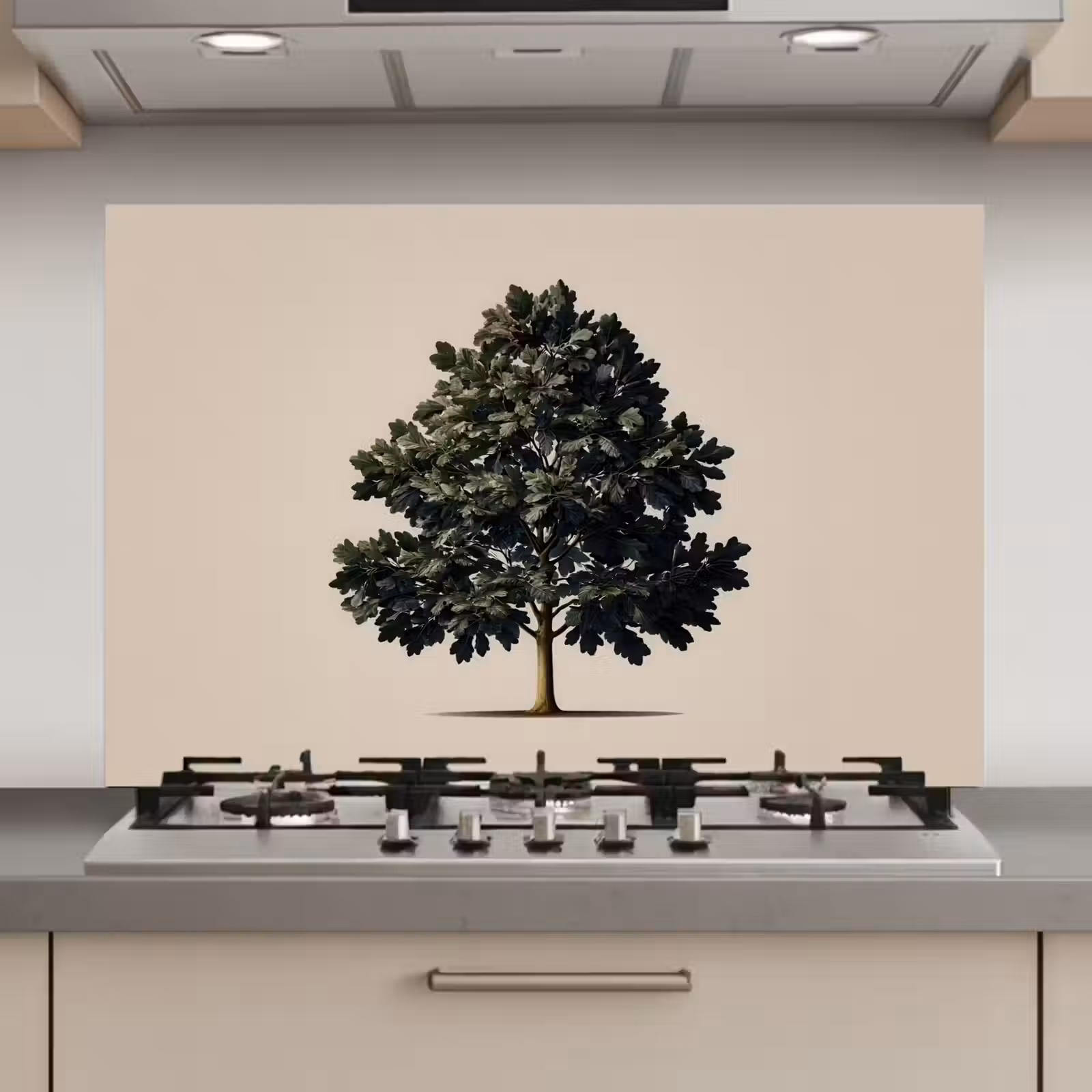 Spatscherm keuken - Eikenboom - Schaduw - Egaal — 1