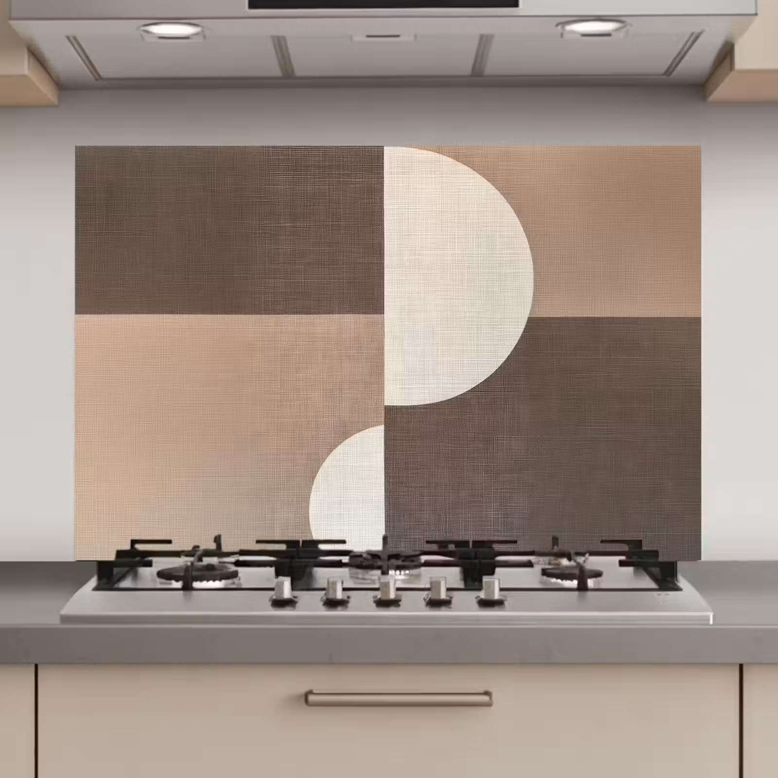 Spatscherm keuken - Raster - Halve cirkels - Contrast — 1